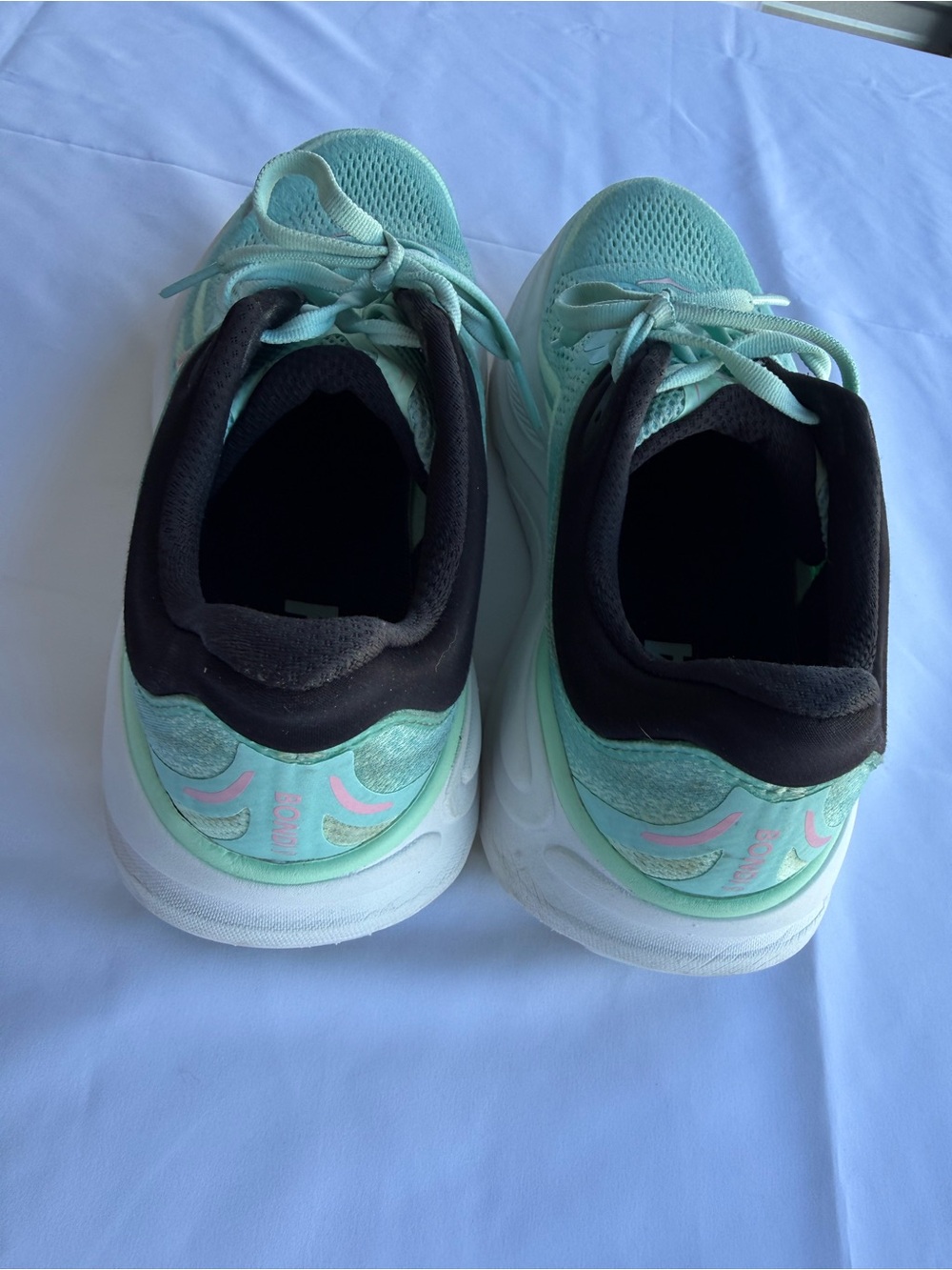 HOKA Bondi 9 Running Shoes Mint/Aqua Pink Accent Women’s US 9.5B - Picture 3 of 7